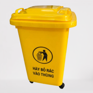 Thùng rác nhựa HDPE 60l màu vàng giá rẻ