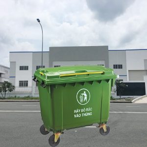 Thùng rác nhựa HDPE màu xanh lá cây